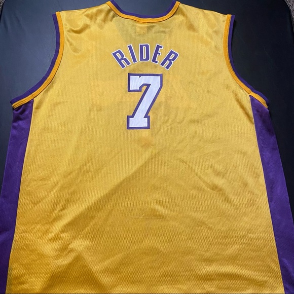 Vintage 90s Champion NBA Los Angeles Lakers Jersey 7 Isaiah Rider Size 48 Men XL - Picture 10 of 11